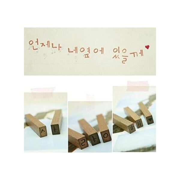 Hangul del alfabeto coreano juego de corazones sellos de_5