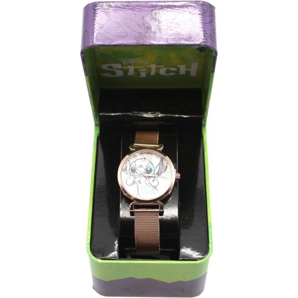 Disney Lilo and Stitch Reloj de pulsera de malla dorada_4