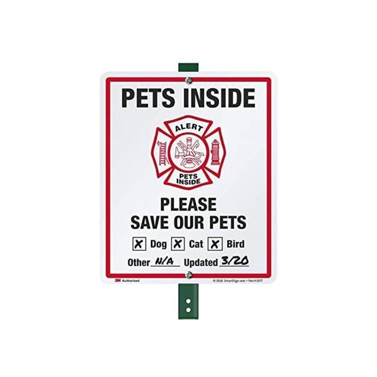 SmartSign 12 x 10 inch Pets Inside Please Save Our Pets