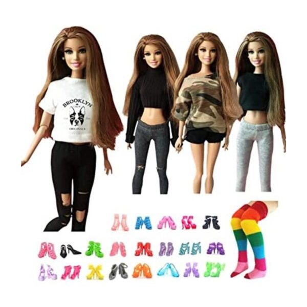 UUsave Juego de 4 conjuntos de trajes de muñeca hechos a_1
