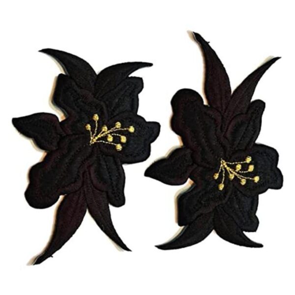 Parches de Nipitshop con diseño de flores negras para_1