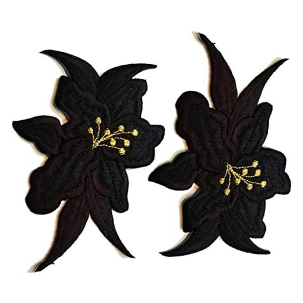 Parches de Nipitshop con diseño de flores negras para
