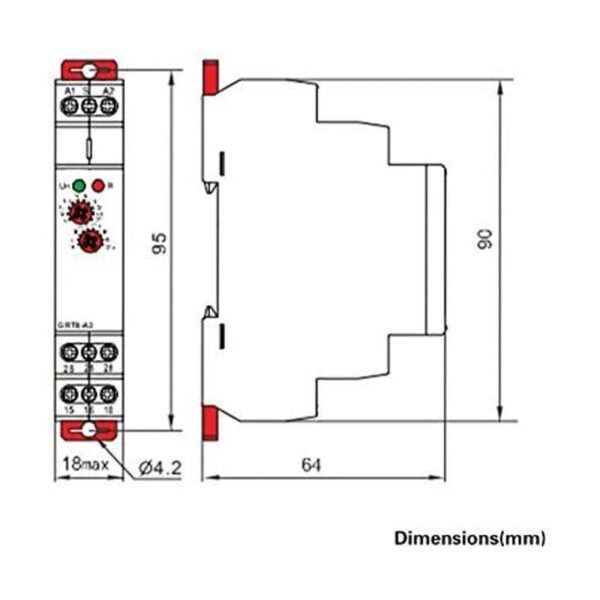 Interruptor de temporizador de retardo GRT8B1 ACDC 12