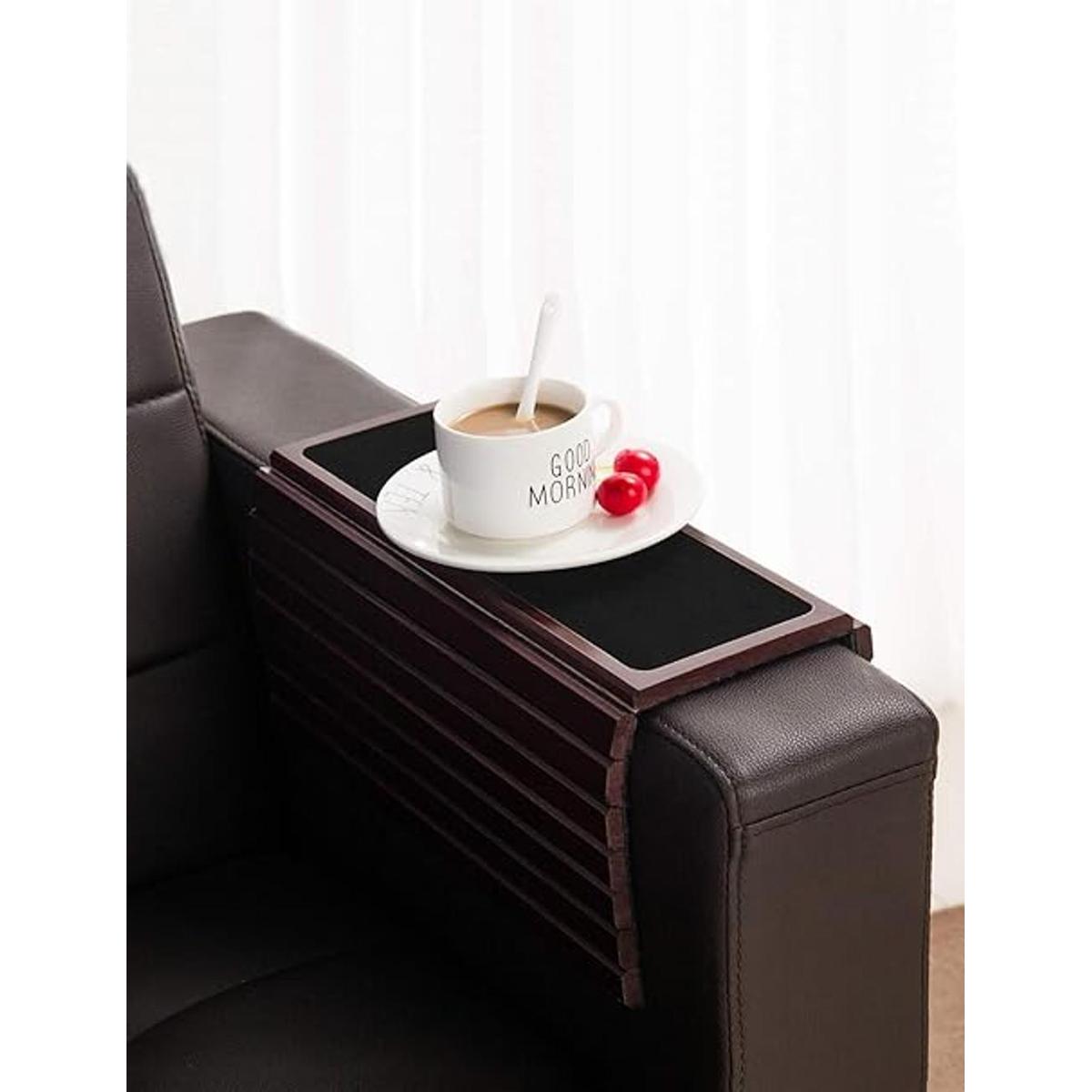 GEHE Bandeja de madera de bambú para sofá mesa de brazo