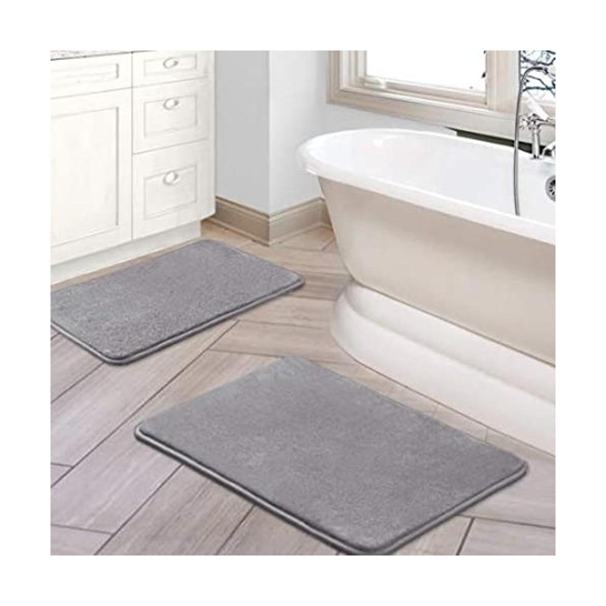 Juego de 2 tapetes de baño antideslizantes de espuma