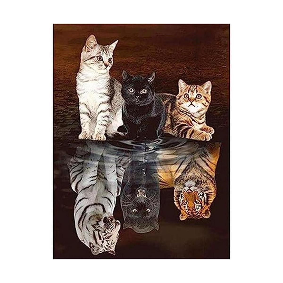 Huacan Kits de pintura de diamantes bricolaje 5D gato