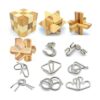 Qiandier Bamboo 3D Puzzle Metal Brain Teasers Puzzles Mind_1