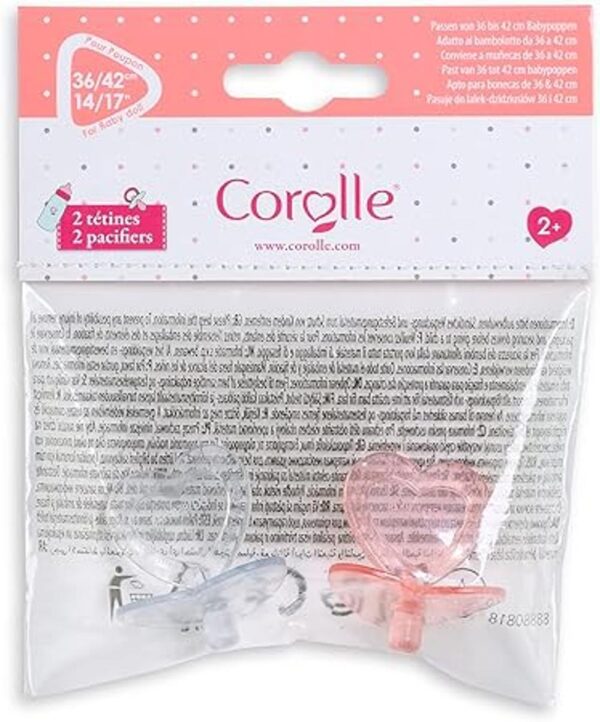 Corolle Juego de 2 chupetes con forma de corazón para_2