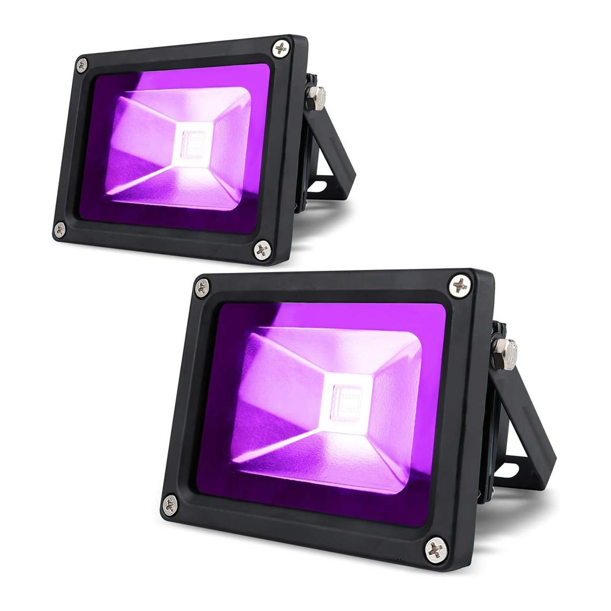 LANFU Paquete de 2 luces LED negras de 10 W para neón