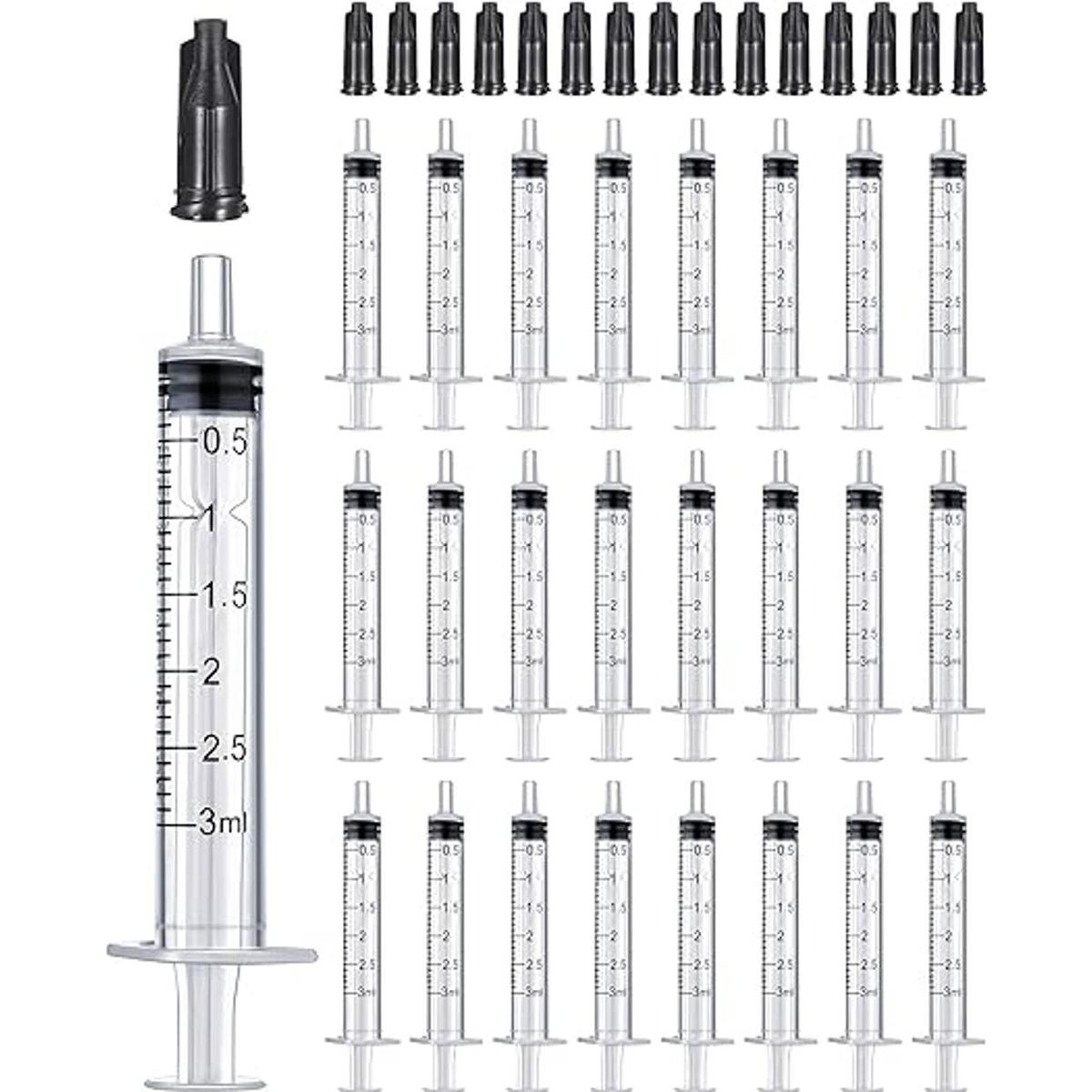 Paquete de 50 jeringas de plástico de 0.1 fl oz con tapa