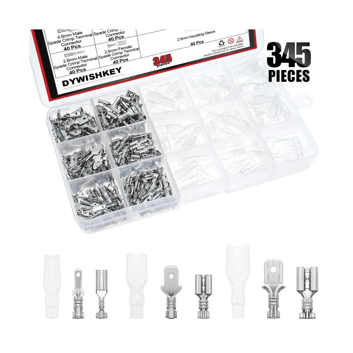DYWISHKEY 345 piezas de empalme rápido de 0.110 in 0.189