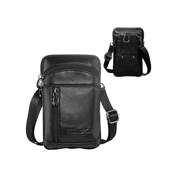 Hengwin Riñonera de cuero para teléfono celular bolsa de_1