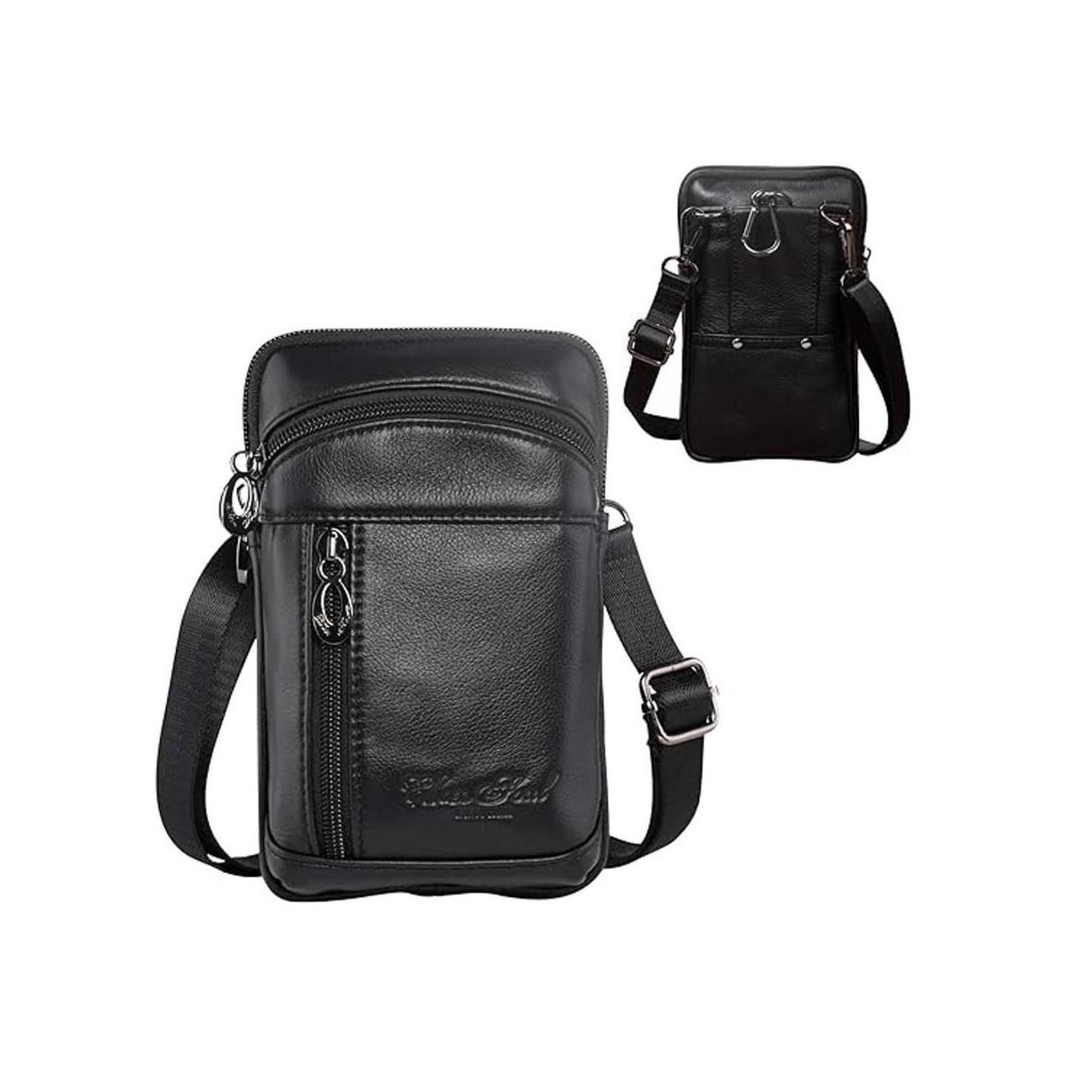 Hengwin Riñonera de cuero para teléfono celular bolsa de