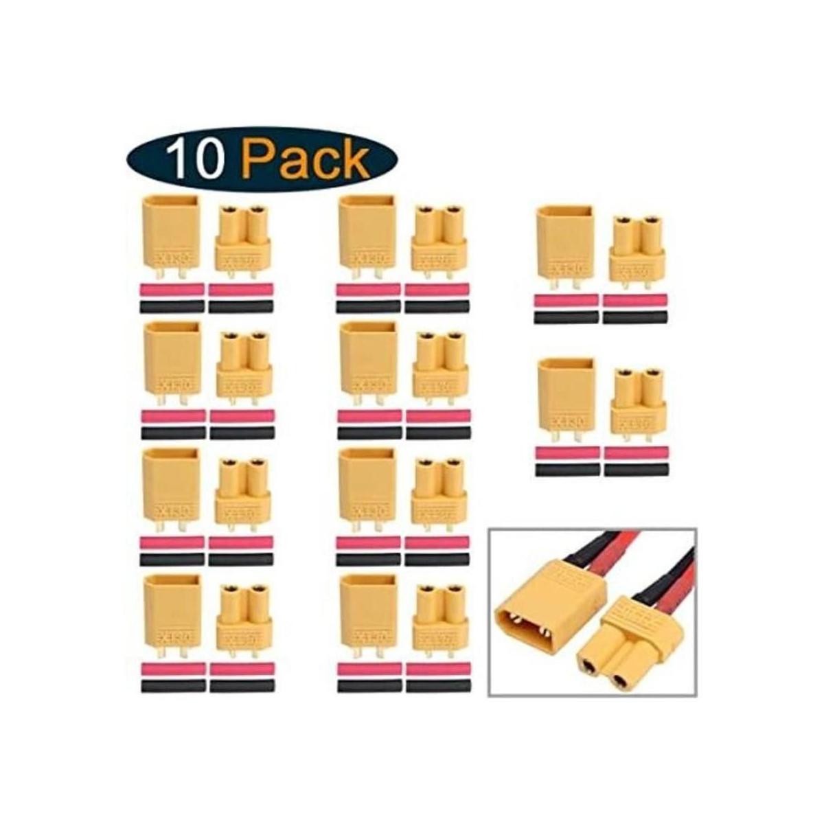 Hobbypark XT30 Lote de 10 pares de conectores macho