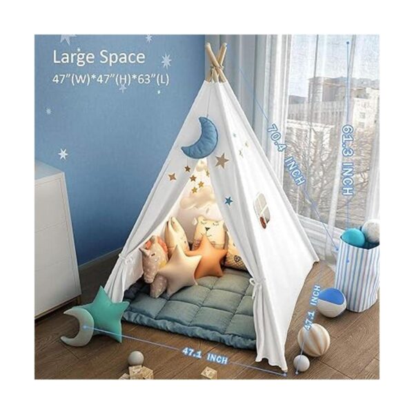 Tienda de campaña de tipi para niñas o niños con funda de_3