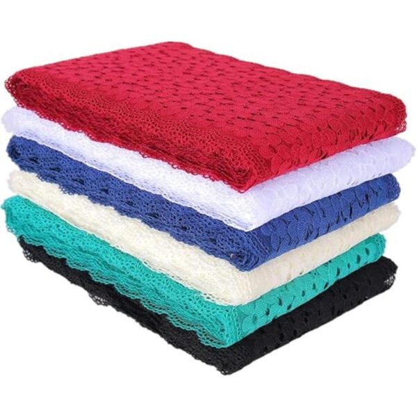 Cinta de encaje floral bordada elástica de 5 yardas para