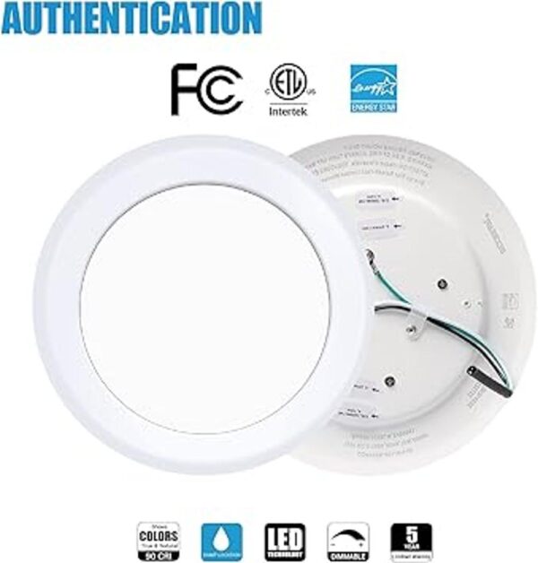 ECOELER Luz LED de disco regulable de 6 pulgadas 3000 K_3
