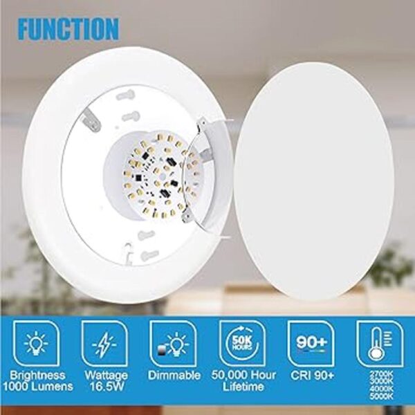 ECOELER Luz LED de disco regulable de 6 pulgadas 3000 K_2