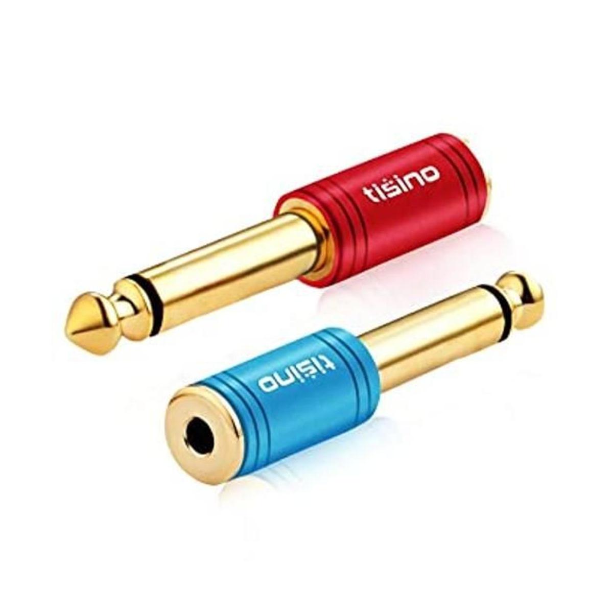 DISINO Adaptador estéreo mono a 0.138 in chapado en oro
