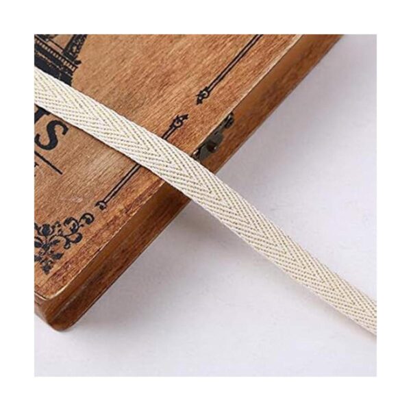 Teemico 1 rollo de cinta de sarga de algodón natural de 55