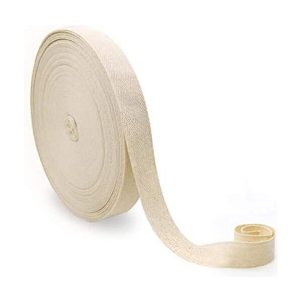Teemico 1 rollo de cinta de sarga de algodón natural de 55