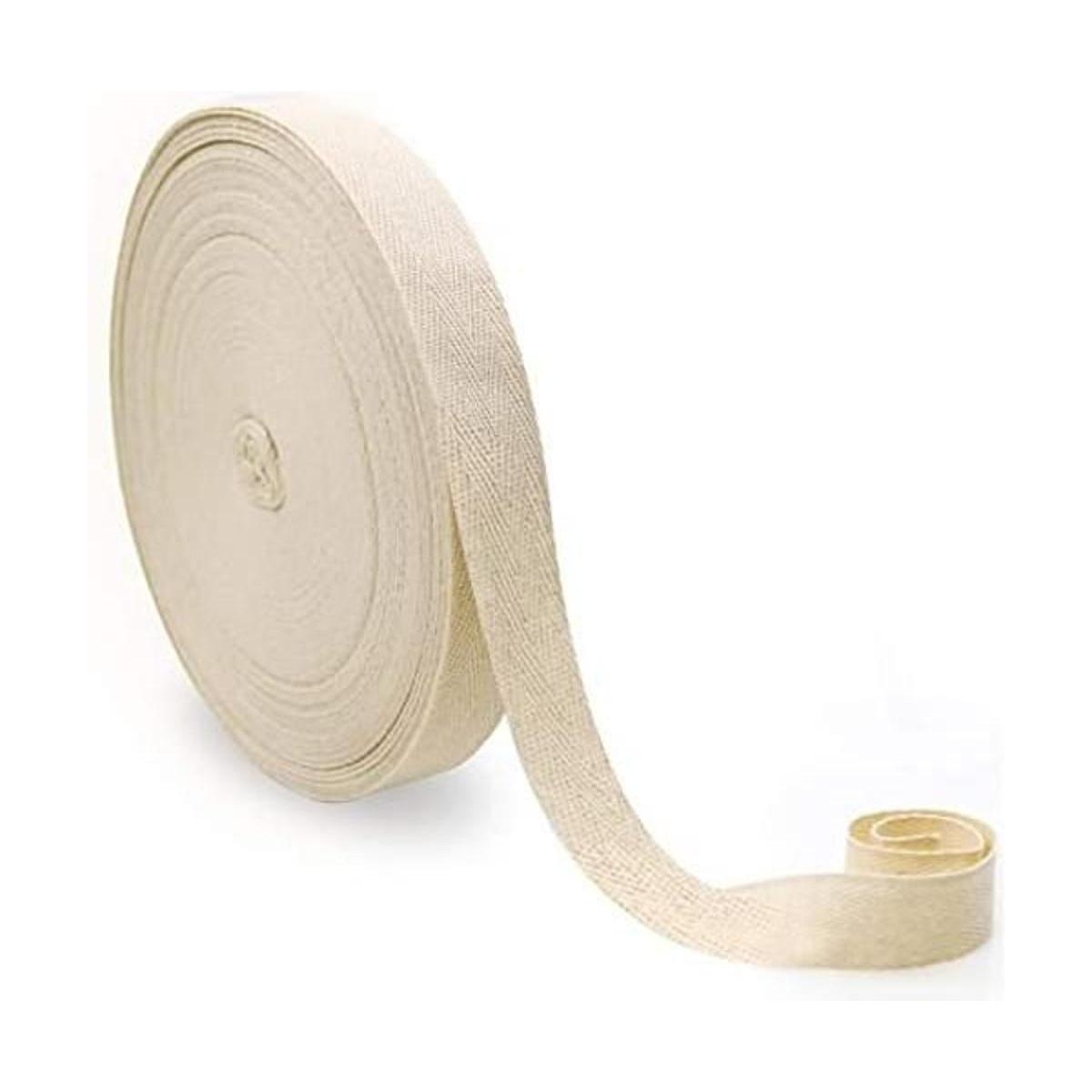 Teemico 1 rollo de cinta de sarga de algodón natural de 55