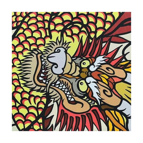 JAWO Cortina de ducha de decoración asiática dragón chino_6