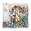 JAWO Cortina de ducha de decoración asiática dragón chino_2