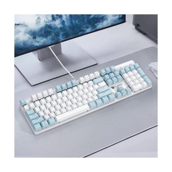 Qisan Teclado mecánico para juegos de tamaño completo de