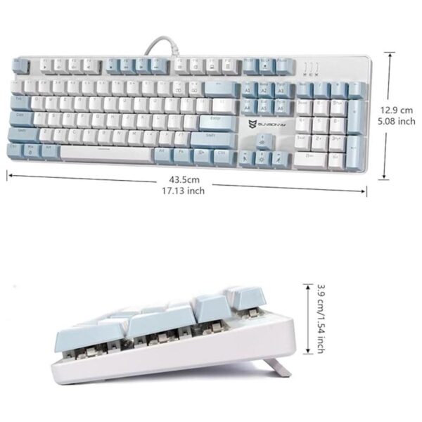 Qisan Teclado mecánico para juegos de tamaño completo de
