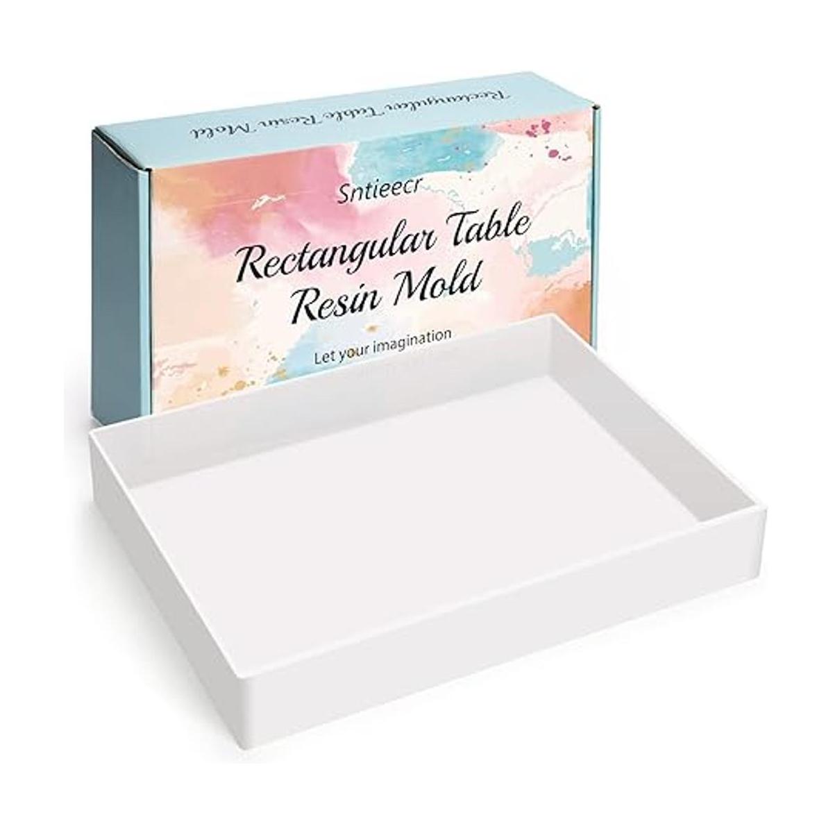 Sntieecr Moldes grandes de resina rectangulares 16 x 12 x