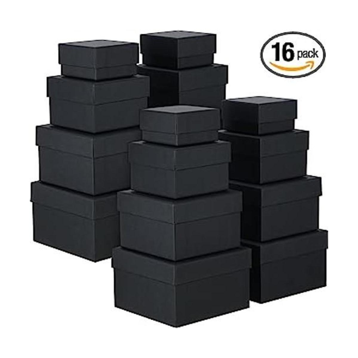 Paquete de 16 cajas de regalo cuadradas con tapas caja de