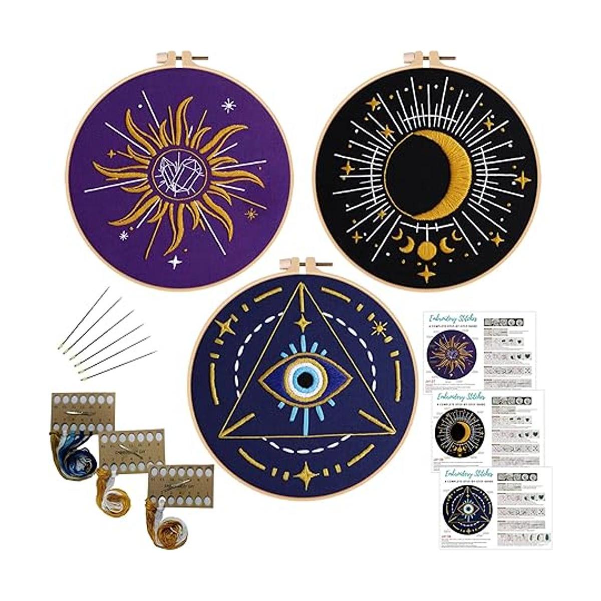 Louise Maelys Juego de 3 kits de bordado de tarot para