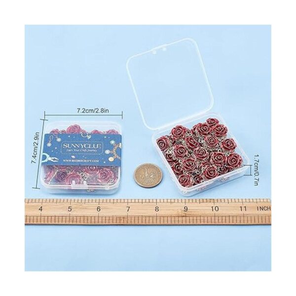 SUNNYCLUE 1 caja de 30 dijes de rosa conectores de dijes