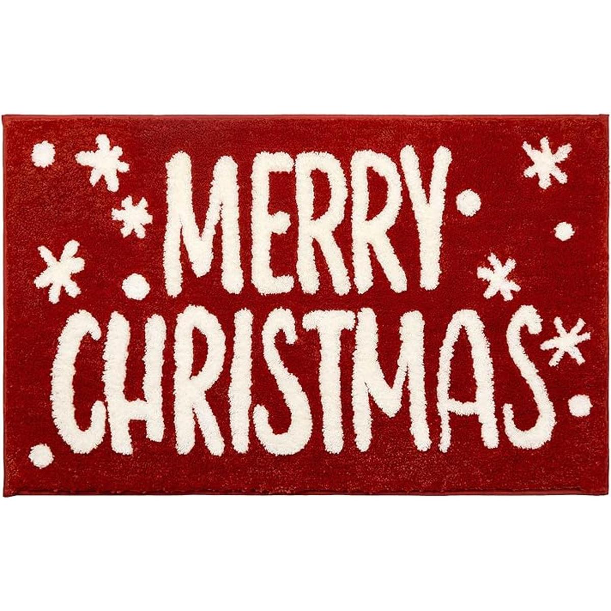 Nymphia Tapete de baño de Navidad decoración de baño de