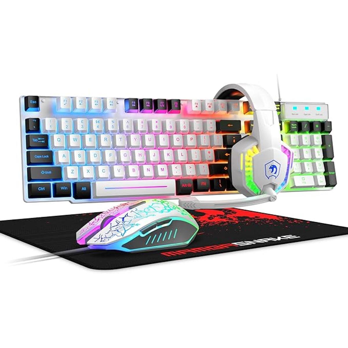 Teclado y mouse para juegos con cable alfombrilla de