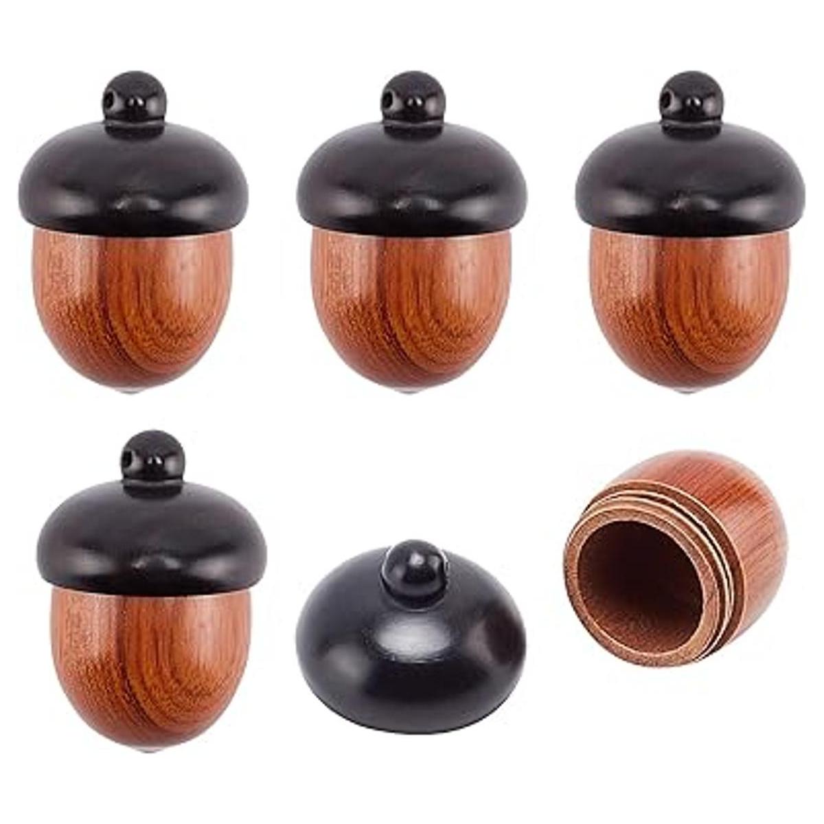 CHGCRAFT 5 dijes de madera de bellota con colgante de
