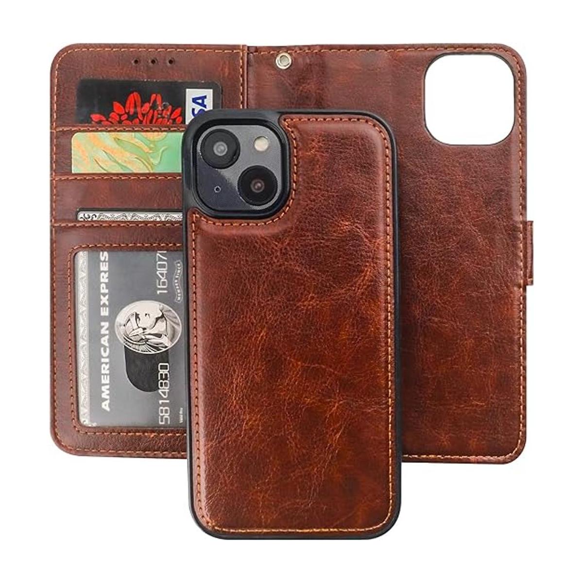 Bocasal Funda tipo cartera desmontable para iPhone 14 con