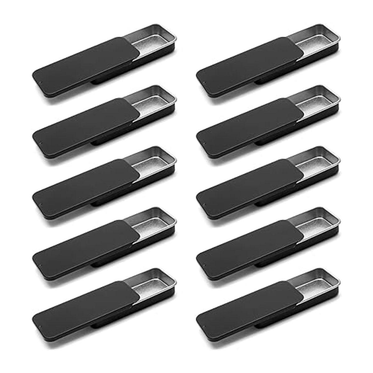 Unlorspy 10 tapas deslizantes de metal negro para