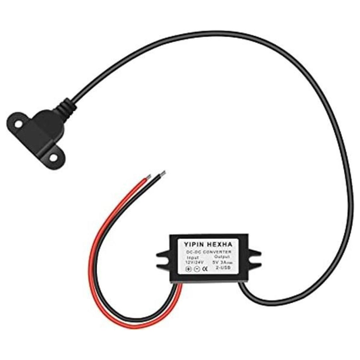 DC 12V 24V a 5V USB 3A 15W Módulo convertidor de corriente