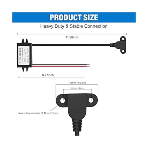 DC 12V 24V a 5V USB 3A 15W Módulo convertidor de corriente_4