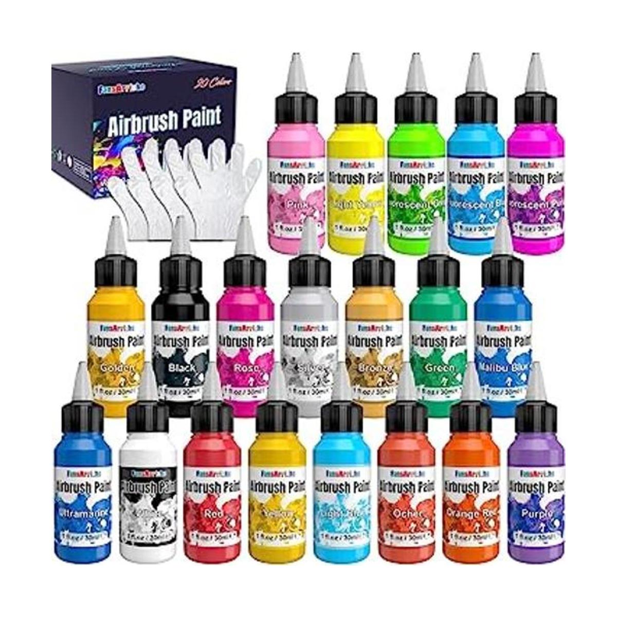 Pintura para aerógrafo kit de pintura acrílica de 20