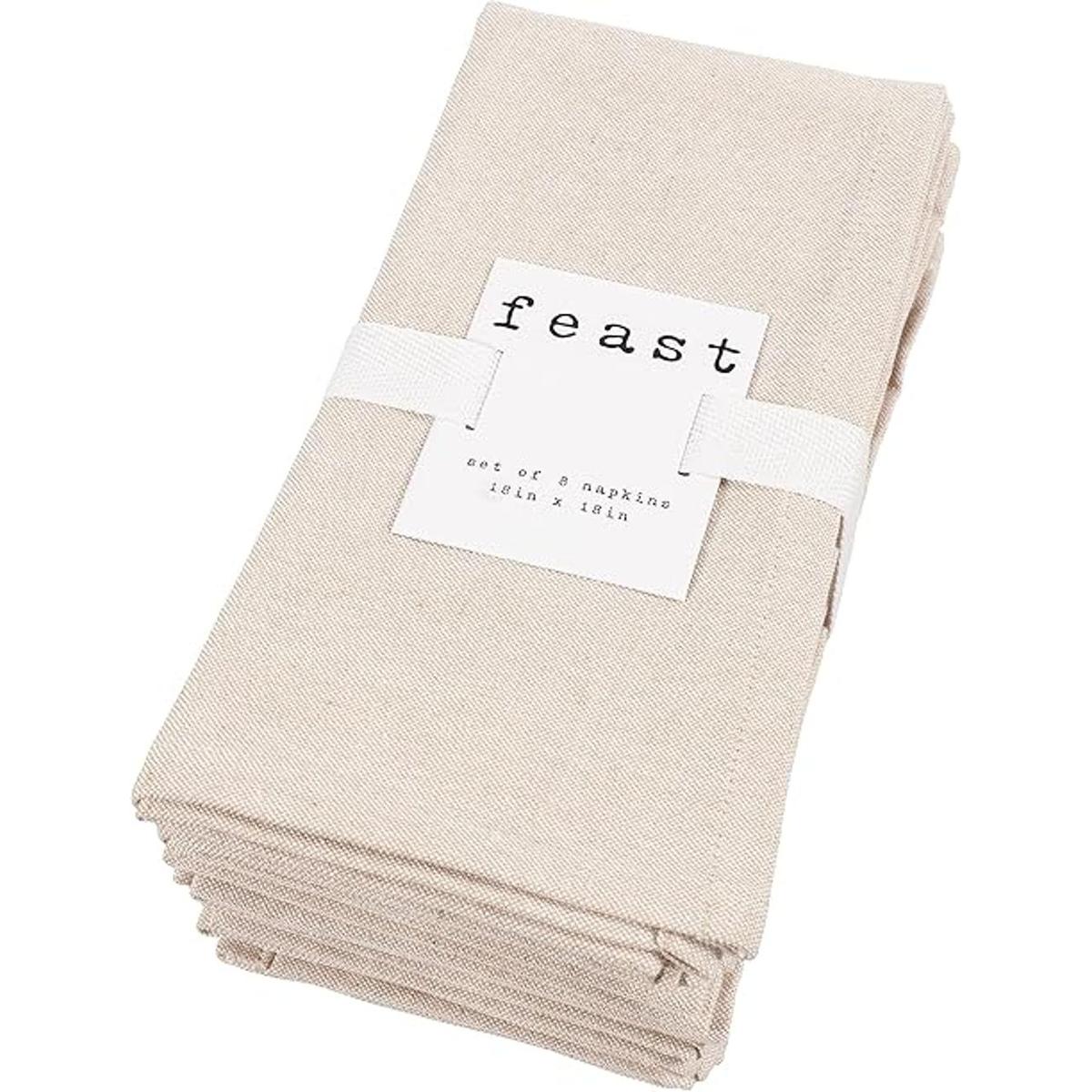 KAF Home Overbrook Chambray Juego de 8 servilletas beige