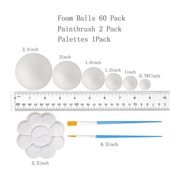 Paquete de 63 bolas de espuma para manualidades bolas de_2