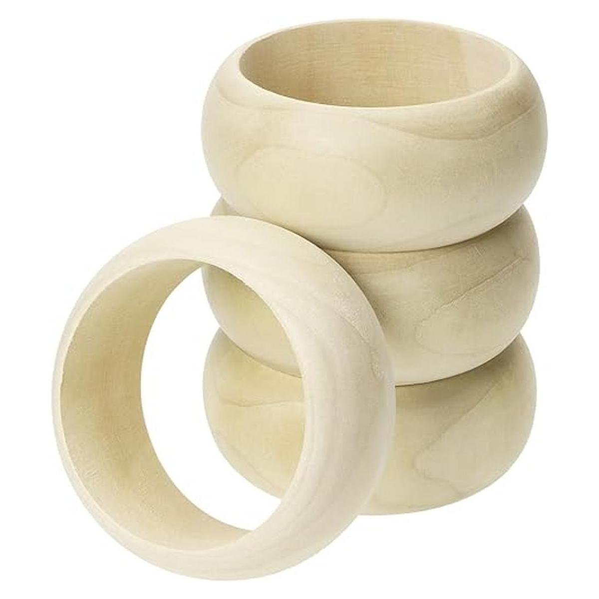 Brazalete grande de madera Penta Angel 6 piezas de 2.8