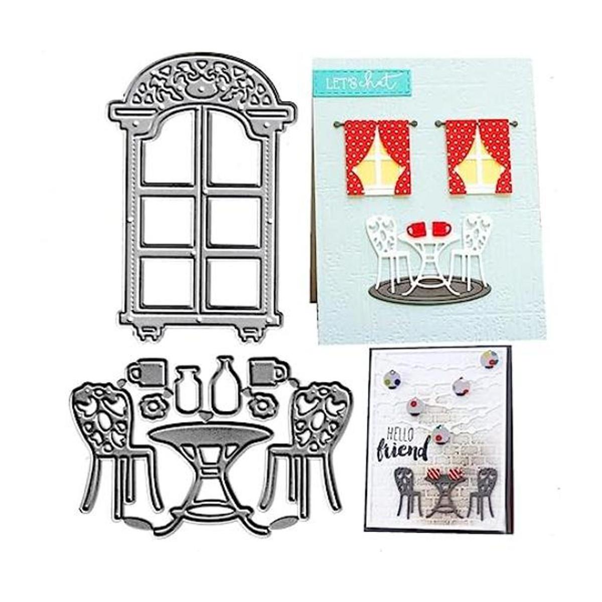 Troqueles de corte de flores de ventana troqueles de mesa
