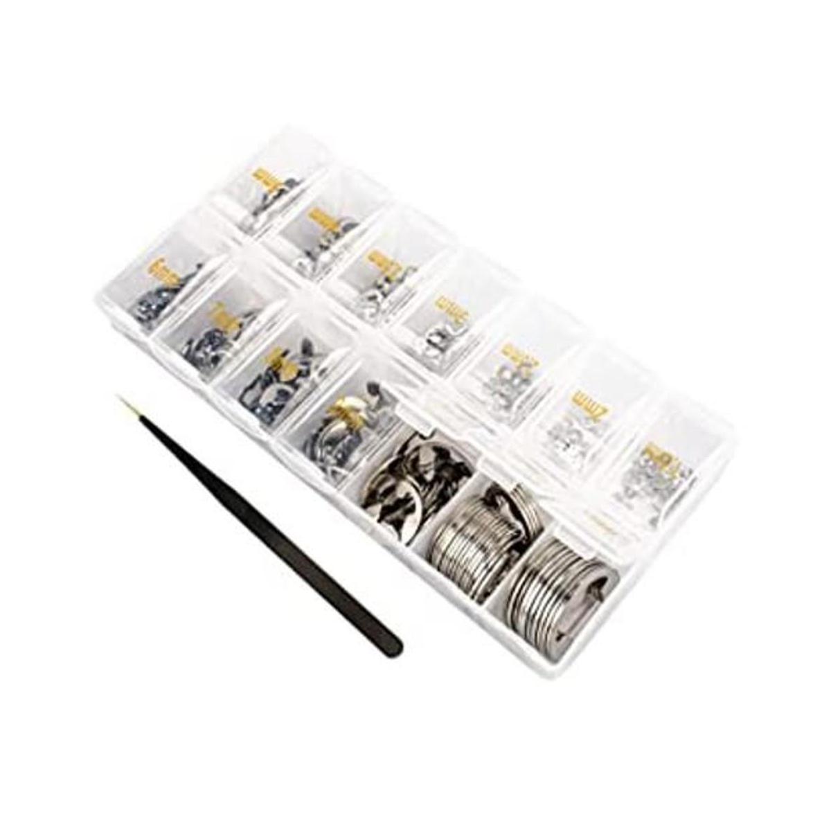 Kit surtido de clips en E de acero inoxidable 304 juego