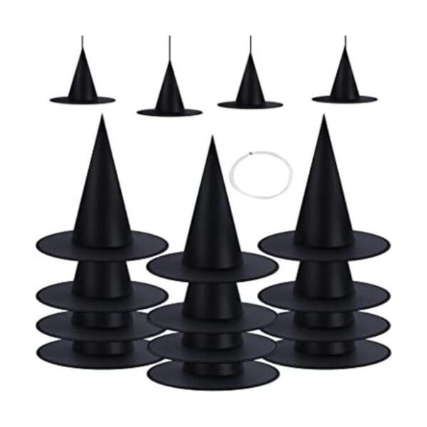 Juego de sombreros de bruja para decoración de Halloween_1