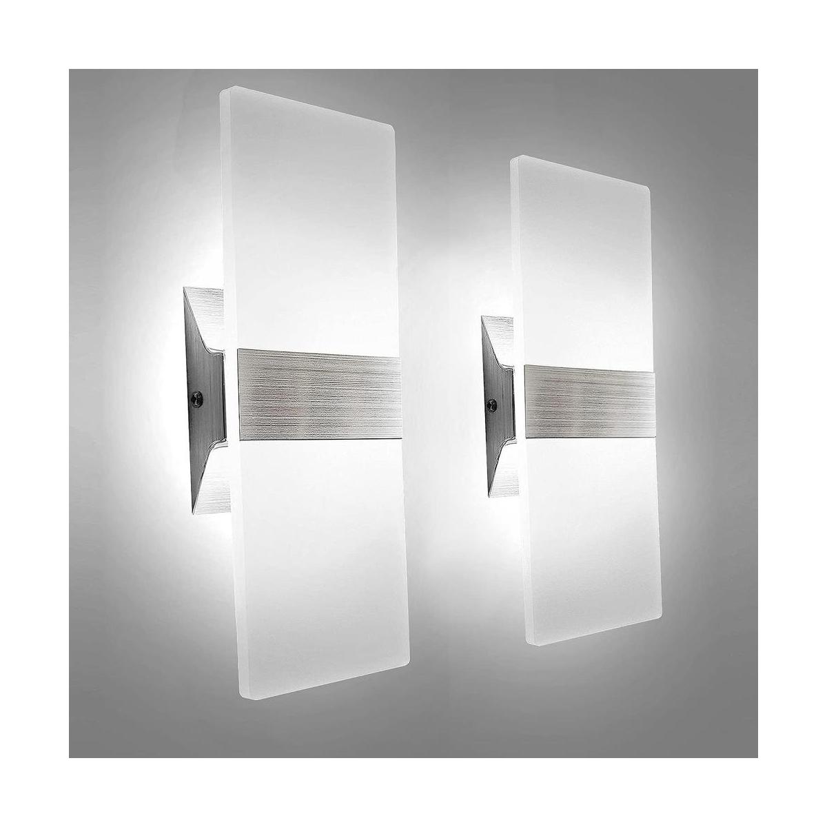 KICAAO Juego de dos apliques de pared modernos luz LED