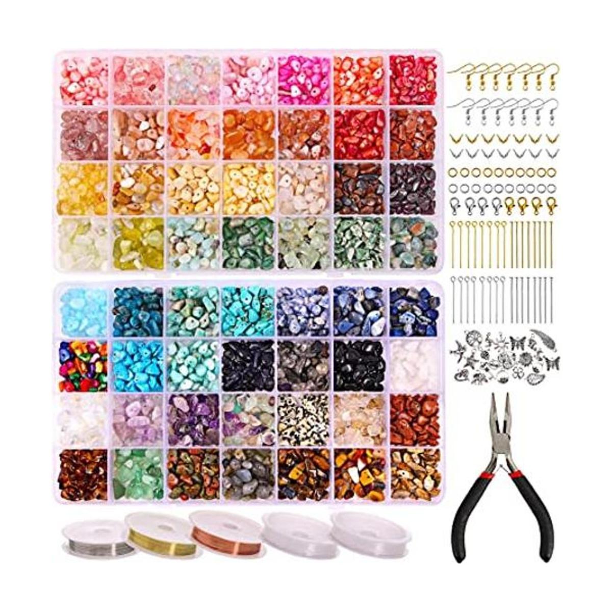 Quefe 1800 cuentas de cristal de 56 colores kit de
